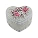 Pink Dragonfly Jewelry Box Heart Shaped Beige 3.25