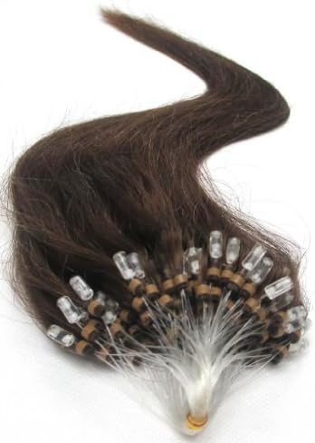 FANGYUANHAIR 22" Remy Keratin Micro Loop Stick Human Hair Extensions 50g 100S / Pack Color #4 Chocolate Brown