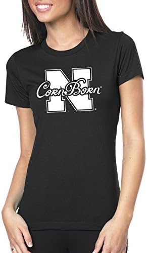Women's Nebraska Cornhuskers "Hero" CornBorn Tee Shirt - Black - Large