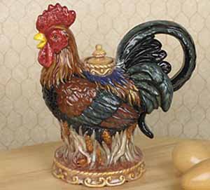 French Country Rooster Teapot For KItchen Decor And Teas
