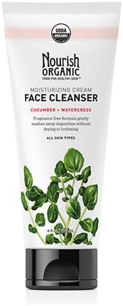 Nourish Organic Face Cleanser - Moisturizing Cream Cucumber and Watercress - 6 oz - Nourish