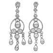 Sterling Silver Pave Style Earrings W/ Bezel Set CZ Stones