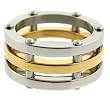 Stainless Steel Gold Plated Ring 316L New Design Polish Finish 9.5mm Width Size: 6 by Bucasi FREE SHIPPING