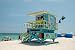 Wallmonkeys Peel and Stick Wall Decals - Blue Art Deco Lifeguard Tower in South Beach - Removable Graphic