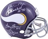 Jim Marshall signed Minnesota Vikings Proline Helmet TB Gray Mask- 4 signatures - Autographed NFL Helmets