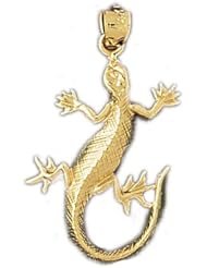 Dazzlers Solid 14k Gold Lizard Charm Pendant Available in three colors from jewelsberry (weights: 2.8 grams only)