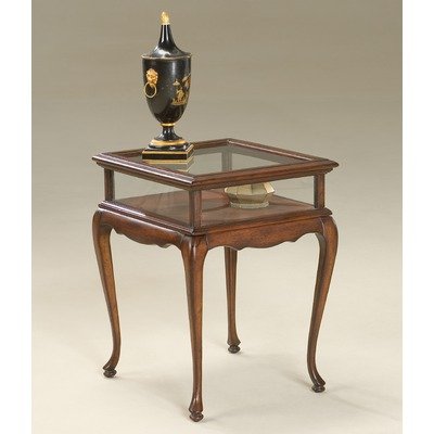 Plantation Cherry and Glass Curio Table