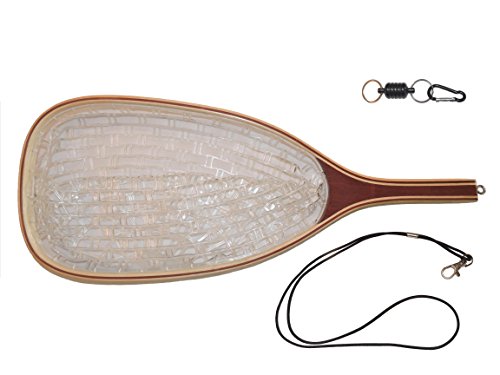 Fly Fishing Rubber Catch and Release Landing Net with Magnetic Net Release and stretch cord