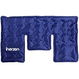 Inerzen Neck and Shoulder Hot and Cold Gel Pad Therapy Wrap for Pain, Muscle, Stress Relief - Microwavable & Freezable