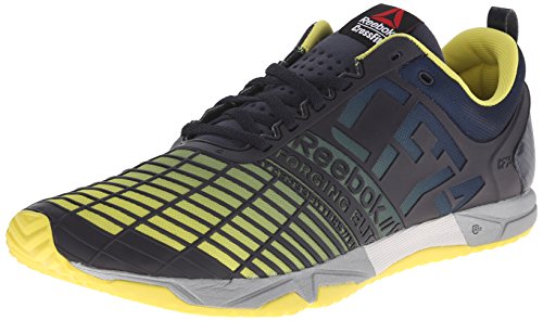 Reebok Men s Crossfit Sprint TR Training Shoe, Reebok Navy/Stinger Yellow/Metallic Silver, 9.5 M US