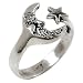 Moon & Star Wrap - Sterling Silver Ring