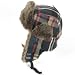 NWT PLAID FAUX FUR PILOT TRAPPER TROOPER HAT BLACK PINK MEDIUM LARGE
