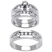 1.25ct High Polished Wedding Ring Set in 14K White Gold