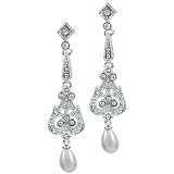 Pearl Bridal Earrings: Eiliene's Art Deco Earrings