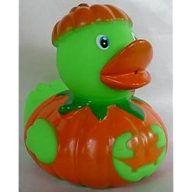 Glow-in-the-Dark Halloween Jack-o-Lantern Pumpkin Rubber Ducky