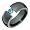 Gimmel- Size 6.25 Black Titanium Tension Ring with Blue Topaz
