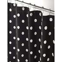 Polka Dot - Shower Curtain 72' X 66' - Made in USA 100% Cotton No Liner Needed