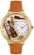 Whimsical Watches Unisex Violin Gold Watch G0510002