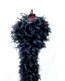 Large Long 100g Black Feather Chandelle Boa for Costume, Party Halloween