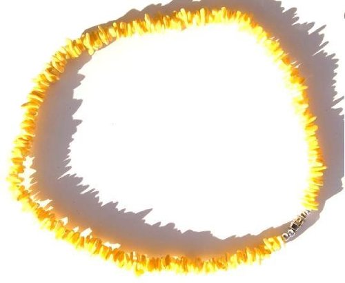 Yellow Colored Hawaiian Surfer 18 Inch Puka Shell Necklace