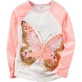 カーターズ Carter's/ ロングスリーブ バタフライ ラグラン ティ ピンク トップス長袖Tシャツ 5歳【並行輸入】