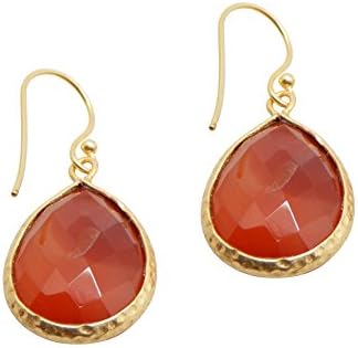 Antique Look !! Orange Colorful Carnelian Gemstone Lowest Price Jewelry Online Dangle Earrings