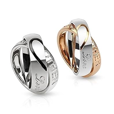 Half heart wedding rings