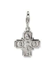 Sterling Silver 4-way Medal w/Lobster Claw Clasp Clasp Charm