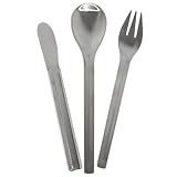 Highlander Deluxe KFS Clip Set Fork Spoon Knife Camping Cutlery Hiking Bushcraft Travel