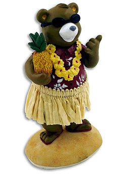 MINI DASHBOARD DOLL HULA BEAR - HAWAIIAN GIFTS