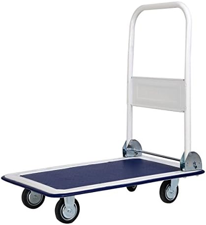 La Bodega Folding Platform Truck Cart Flatbed 330lbs 18-1/8 x 29 x 29-1/2 Inches, Blue/Gray