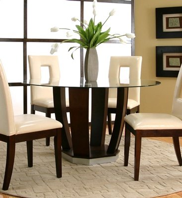 Cramco Emerson Round Dining Table with Glass Top- 45133-41+47