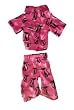 Designer Dog Pajamas "Kool Kat" Pink Dog Lounge Set - From Our Mommy & Me Collection (Matching Fashions for You and Your Pets!) - Made in USA - Large