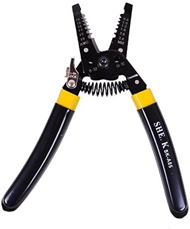 Vitopeak Wire Cutter Pliers Stainless 10-20 AWG 0.8-2.6 MM For Network/Telephoe Cable (Black-Yellow)