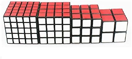 Shengshou Black Cube with Frosted Surface Puzzle Bundle Pack,2x2,3x3,4x4,5x5 Set, Speed Cube Collection