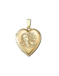 Solid 14K Yellow Gold Venus or Aphrodite "Goddess of Love" Locket 3/4 inch x 3/4 inch in Solid 14K Yellow Gold