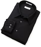 Calvin Klein Mens Silky Poplin Dress Shirt,Black,15.5 32/33