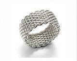 Women's Sterling Silver Tiffany Inspired Mesh Ring Size 9