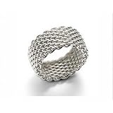 Women's Sterling Silver Tiffany Inspired Mesh Ring Size 9