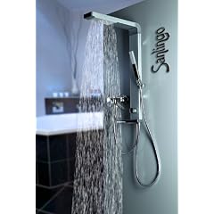 Aluminium Duschpaneel - Duschs�ule mit Mikrofonhandbrause von Sanlingo