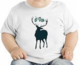 Deer with leaves オーガニックベビーTシャツ 12 - 18 Months