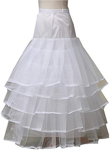 Hoopless 4 Layers Mesh Floor-length Dress Gown Slip Ballet Bridal Wedding Petticoat