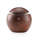 Ultrasonic Essential Oil Diffuser - Humidifier with LED Lights, Compact Size, Silent Operation and Easy-Travel USB Power (Deep wood grain)
