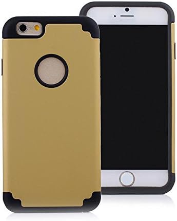 iPhone 6 Case,RVYITM iPhone 6 Cover Back - [iPhone 6 - 4.7] Double Color Dual Layer 2 in 1 Rugged Hybrid Hard/Soft Drop Impact Resistant Protective Case Bumper for iPhone 6 (4.7) (Golden/Black)