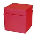 Kid's Sparkle Vinyl Storage Ottoman - Hot Pink
