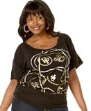 Baby Phat - Baby Phat Plus Size Screen-Print Top with Attached Necklace