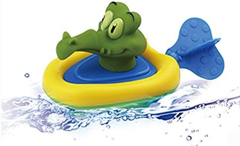 Bath Toy Amphibious Water Ground 2 IN 1 Self-go Pull and Go Crocodile Boat/Car Swimming Pool Toy