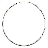 Hoop Earrings, Sterling Silver Large Thin Endless 2 ( 50 mm ) Diameter