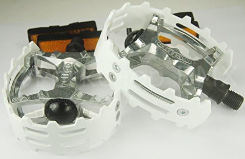 Old school BMX XC-II Wellgo bear trap pedals 9/16" (FOR 3 PIECE CRANKS) WHITE