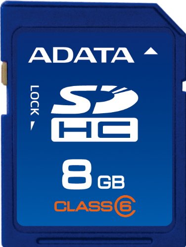 A-DATA 8 GB SDHC Class 6 Flash Memory Card 8GSDHC6 (Blue)